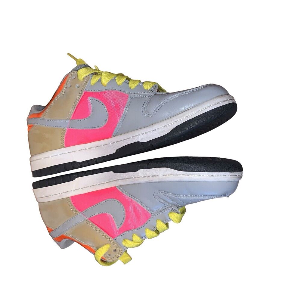 Nike Air Dunk Low Gray Laser*RARE YELLOW LACE*Pink Womens 6~2007 - Picture 11 of 15